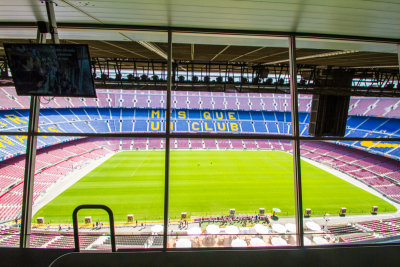 View from press box, Camp Nou, Barcelona, Spain