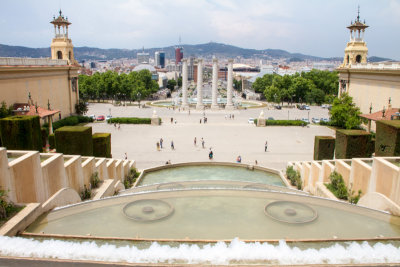 View of Barcelona from Palau Nacional, , Spain