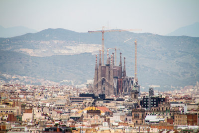 Construction on Sagrada familia, Barcelona, Spain