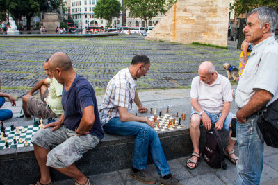 Chess at Placa de Catalunya, Barcelona, Spain