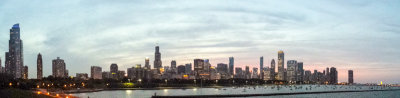 Chicago Skyline across Lake Michigan Panorama