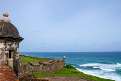 City walls (La Muralla) and tower, Atlantic Ocean, Old San Juan