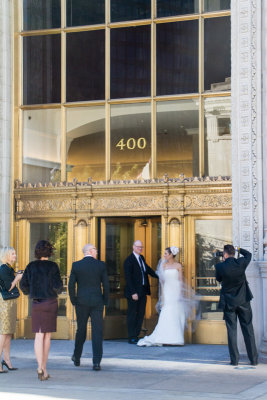 Wedding, photographer, bride, Wrigley Building, Chicago, IL
