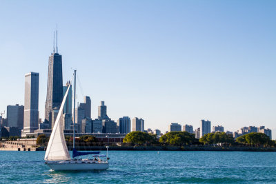 Hancock Tower, Sailboat, Chicago, IL