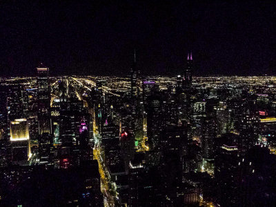 Night View of Chicago, Hancock Tower, IL