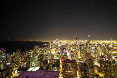 Night View of Chicago, Hancock Tower, IL