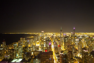 Night View of Chicago, Hancock Tower, IL