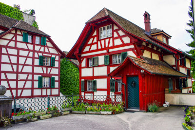 Typical Swiss houses, Lucerne, Switzerland