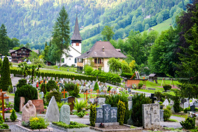 The cemetery at Lauterbrunnen, Switzerland