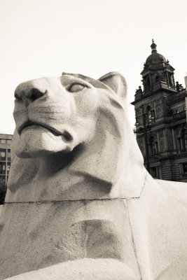 Lion statue, Glasgow, Scotland