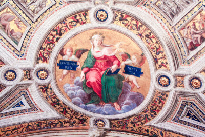 Raphael's Lustitia, ceiling fresco from the Stanza della Segnatura, Vatican City