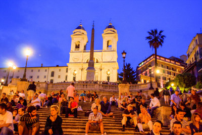 The Piazza di Spagna - Spanish Steps with the Church of the Trinita dei Monti, Rome, Italy