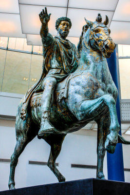 Emperor Marcus Aurelius - Equestrian Monument - 176 AD, Capitolini Museum at Campidoglio, Rome, Italy