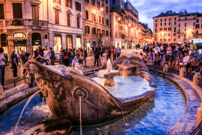 Fountain of the Barcaccia - P. Bernini, Rome, Italy