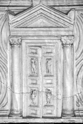 Sculptured door, Pisa, Italy