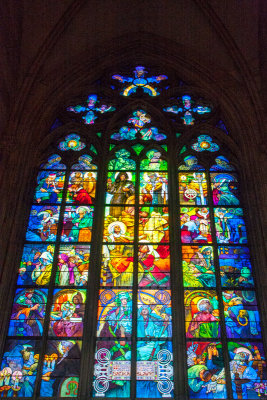 St. Vitus Cathedral, Stained Glass Windows, Prague, Czech Republic