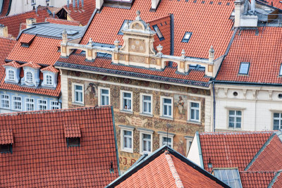 Prague rooftops and facades, Prague, Czech Republic