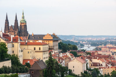 St. Vitus Cathedral overlooking Prague, Czech Republic