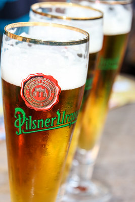 Pilsner, Beer on the Vltava, Prague, Czech Republic