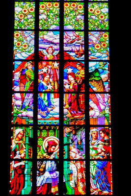 Stained Glass, St. Barbara Church (Kostel SvatÃ© Barbory), Kutna Hora, Czech Republic