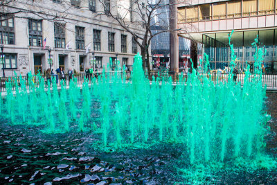 Green Fountain, Daley Plaza, Chicago, St. Patrick's Day, 2015