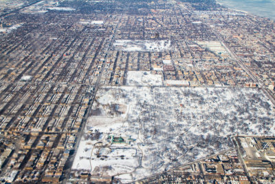 Winter, Chicago from the sky