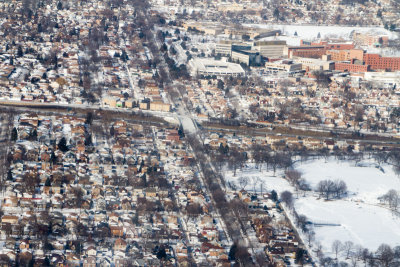 Winter, Chicago from the sky