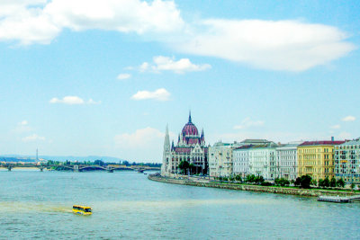 Danube, separating Buda and Pest, Hungary