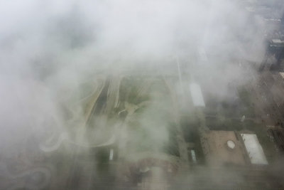 Chicago in the clouds, view from the Aon Center