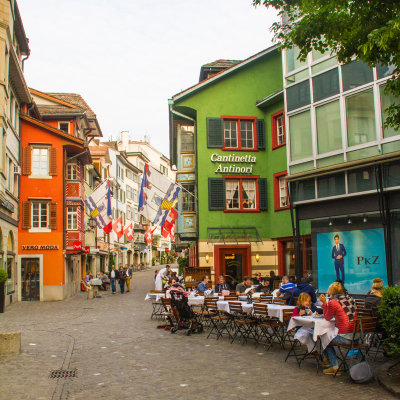 A cafe, a street, Zurich, Switzerland