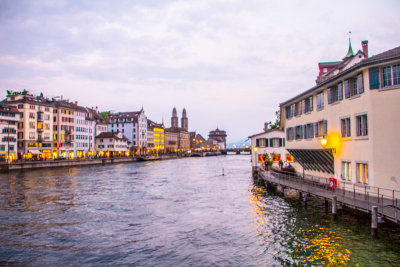 Limmat sunset, Zurich, Switzerland