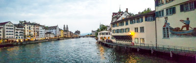 Panorama, Limmat, Zurich, Switzerland