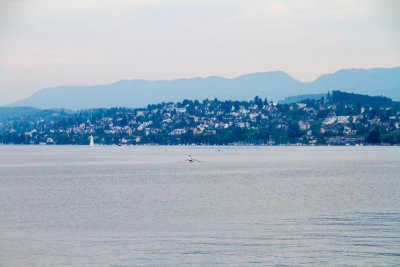 Rowing on the Zurichsee, Zurich, Switzerland