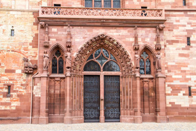 Door, Basel Minster, Cathedral, Basel, Switzerland