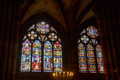 Stained Glass window, La cathedrale Notre-Dame de Strasbourg, France
