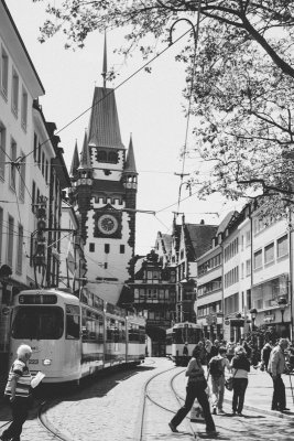 The Martinstor, one of the original city gates in Freiburg im Breisgau, Black Forest, Germany
