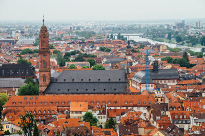 Jesuitenkirche, Neckar river and Heidelberg, Germany