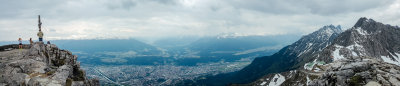 Panorama, View of Innsbruck from Hafelekarspitze, mountain peak, Austria