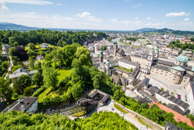 View of Salzburg, from Salzburg castle, Austria