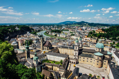 View of Salzburg, from Salzburg castle, Austria