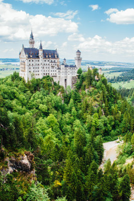 Neuschwanstein Castle, view from Marienbrucke,  Bavaria, Germany