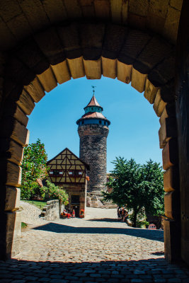 Sinnwell Tower and Tiefer Brunnen, Nuremberg Castle, Nuremberg, Bavaria, Germany