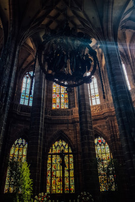 Heavenly light, St. Lorenz, Nuremberg, Bavaria, Germany