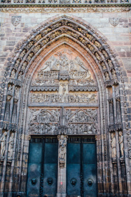 Door, St. Lorenz, Nuremberg, Bavaria, Germany