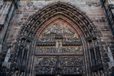 Door, St. Lorenz, Nuremberg, Bavaria, Germany