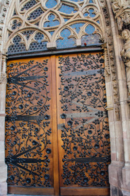 Door, Frauenkirche, Nuremberg, Bavaria, Germany