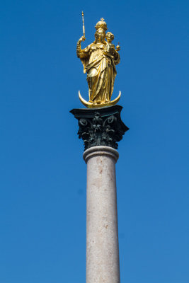 Marian Column, Queen of Heaven, Marienplatz, Munich, Bavaria, Germany