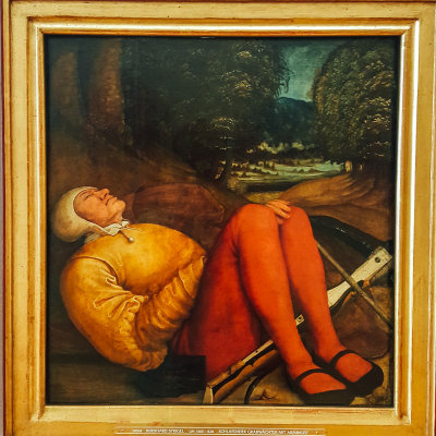 Schlafender grabwachter mit ambrust, Berhard Strigel, 1460-1528, Alte Pinakothek, Munich, Bavaria, Germany