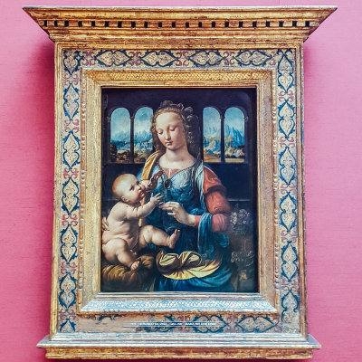 Madonna of the Carnation, Maria mit dem Kinde, Leonardo da Vinci, 1452-1519, Alte Pinakothek, Munich, Bavaria, Germany