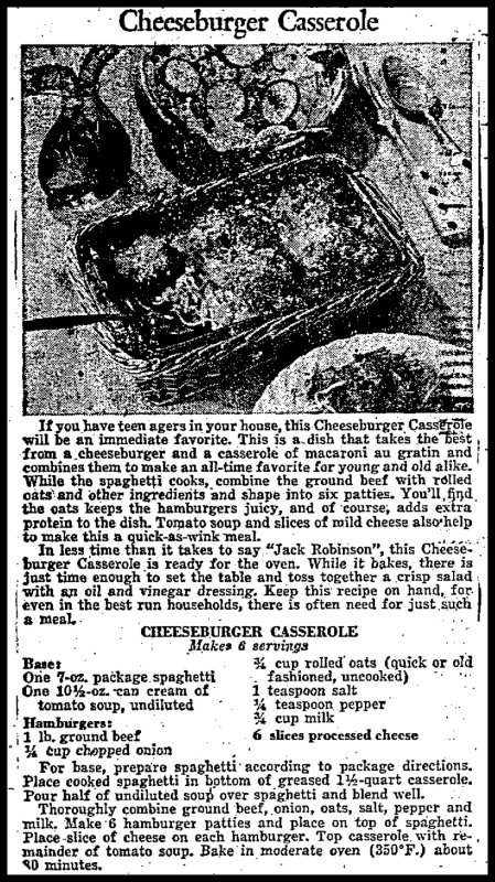 recipe for cheeseburger casserole